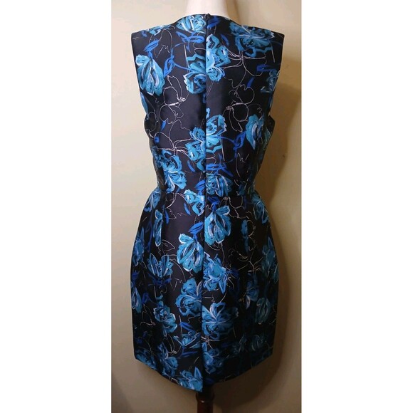 Sachin & Babi NOIR Sz 10 Sheila Floral Beaded Cocktail Dress Black Blue & Topaz - Picture 7 of 16